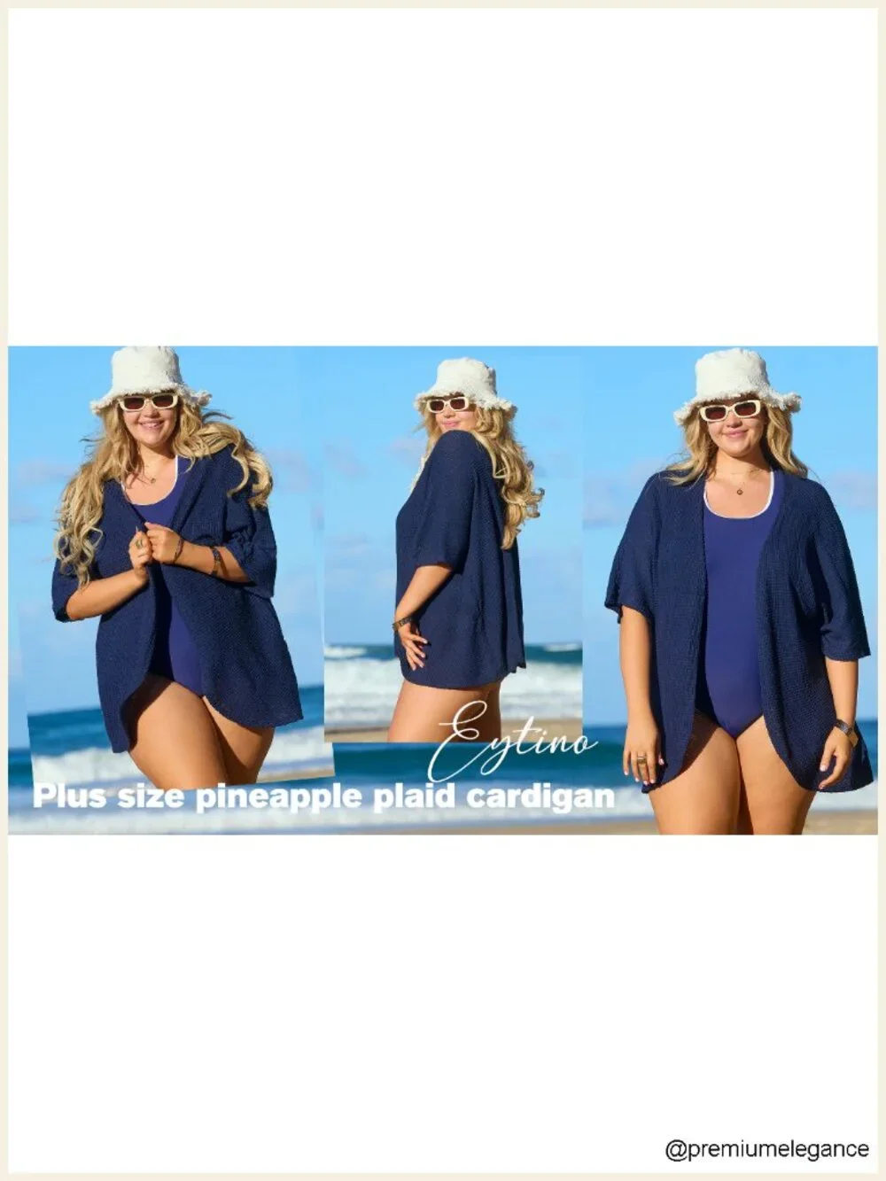 Plus Size Short Sleeve Waffle Knit Kimono Cardigan Open Front (1X-5X)